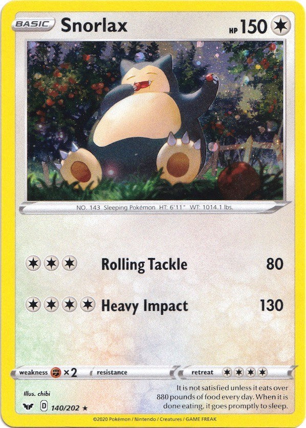 Snorlax (140/202) (Cosmos Holo) [Sword & Shield: Base Set] | Galaxy Games LLC