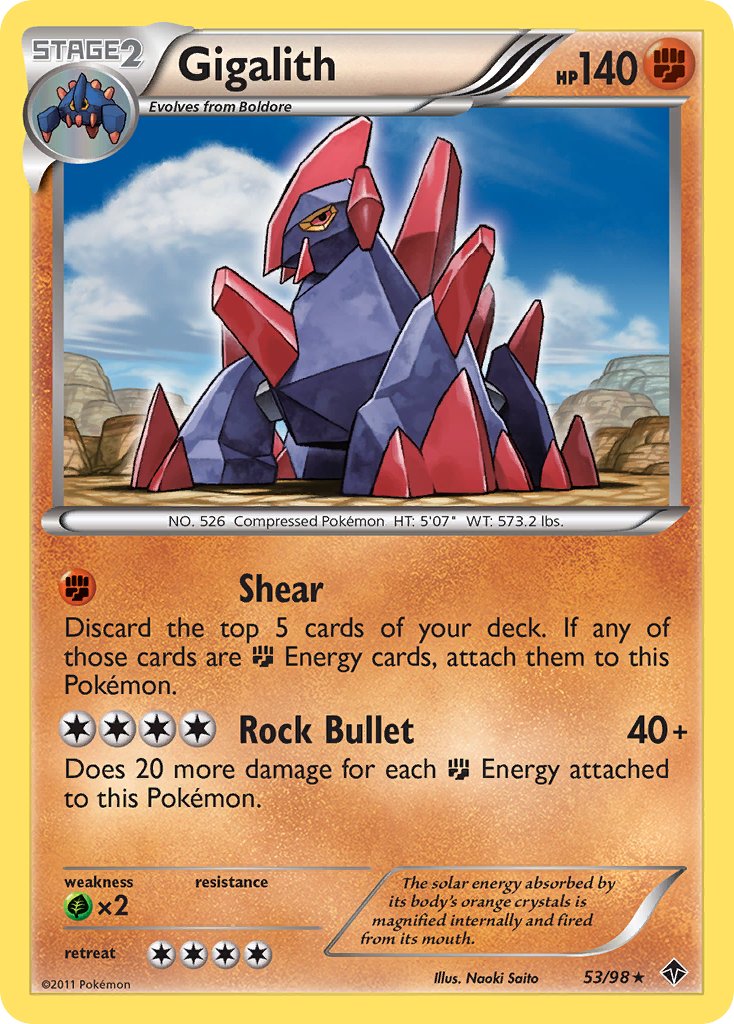 Gigalith (53/98) (Cracked Ice Holo) (Blister Exclusive) [Black & White: Emerging Powers] | Galaxy Games LLC