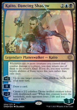 Kaito, Dancing Shadow [Phyrexia: All Will Be One Prerelease Promos] | Galaxy Games LLC