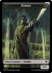 Salamander Warrior // Zombie Double-Sided Token [Murders at Karlov Manor Commander Tokens] | Galaxy Games LLC