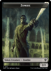 Copy // Zombie Double-Sided Token [Murders at Karlov Manor Commander Tokens] | Galaxy Games LLC