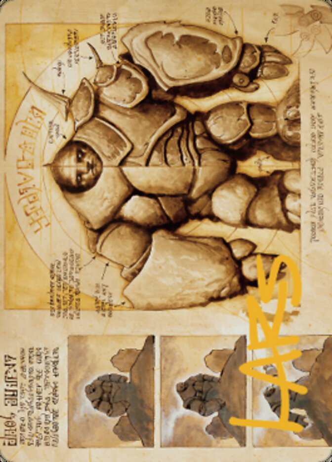 Precursor Golem Art Card (Gold-Stamped Signature) [The Brothers' War Art Series] | Galaxy Games LLC
