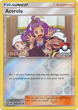 Acerola (112a/147) (League Promo 3rd Place) [Sun & Moon: Burning Shadows] | Galaxy Games LLC