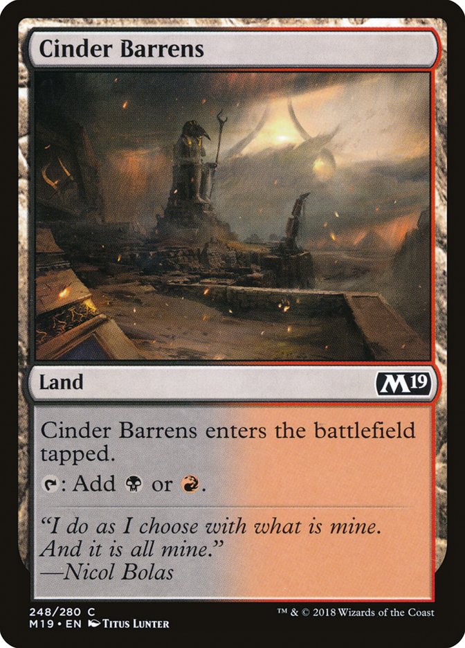 Cinder Barrens [Core Set 2019] | Galaxy Games LLC