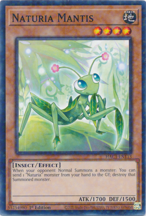 Naturia Mantis (Duel Terminal) [HAC1-EN113] Common | Galaxy Games LLC