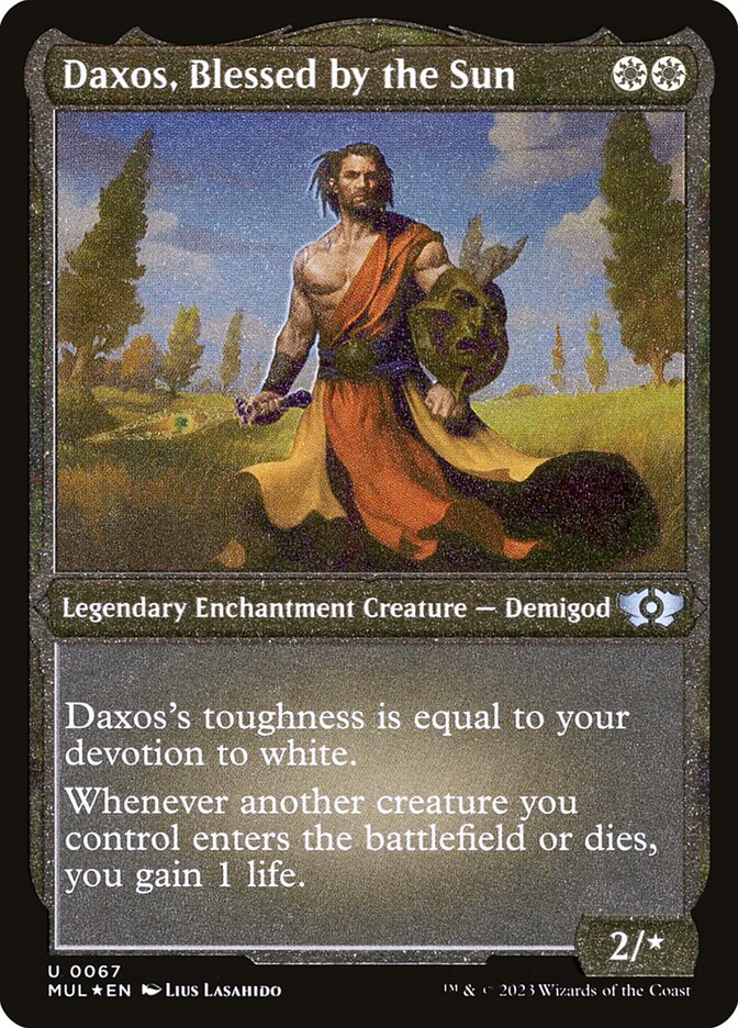 Daxos, Blessed by the Sun (Foil Etched) [Multiverse Legends] | Galaxy Games LLC