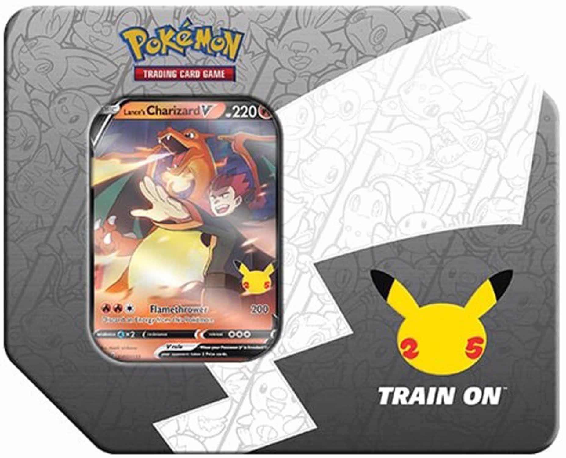 Celebrations: 25th Anniversary - Tin (Lance's Charizard V) | Galaxy Games LLC
