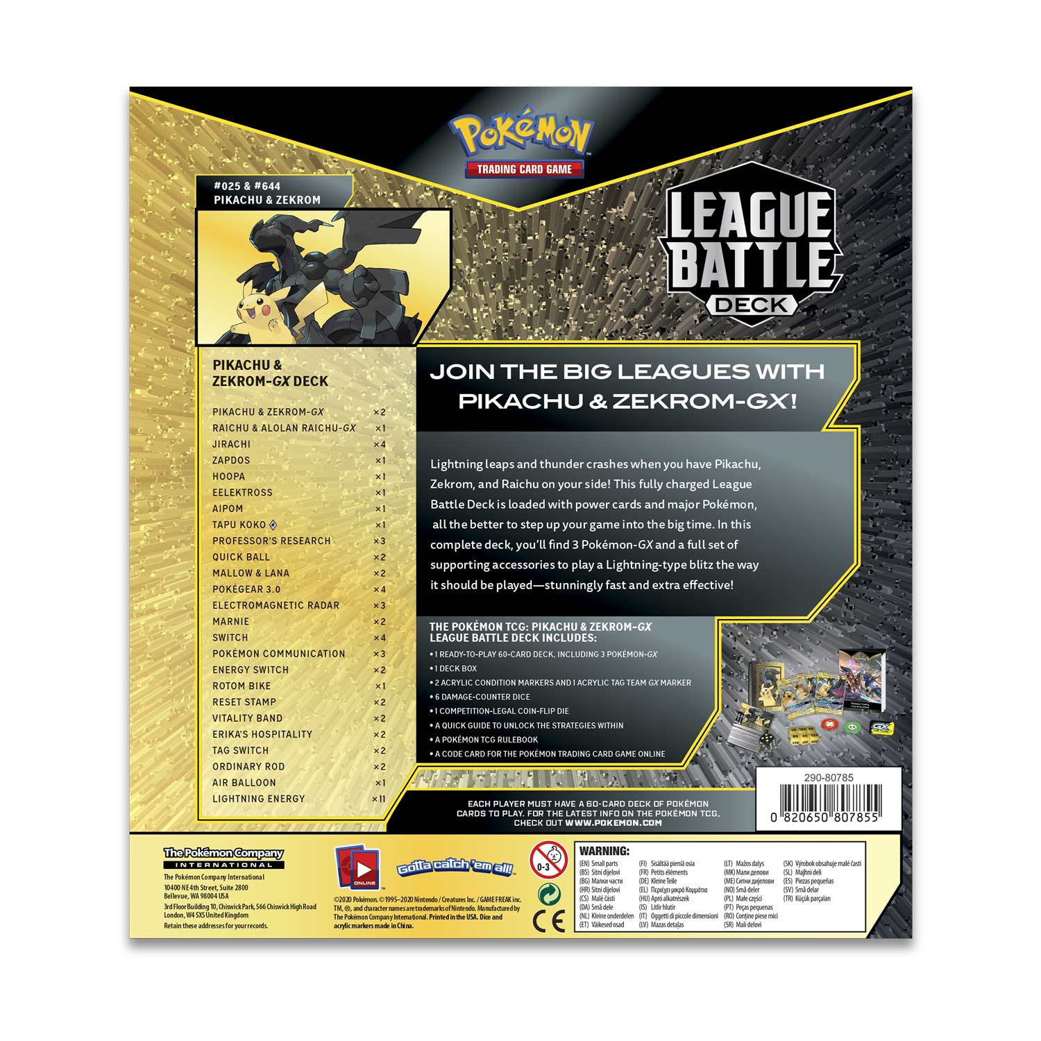 Sword & Shield - League Battle Deck (Pikachu & Zekrom GX) | Galaxy Games LLC