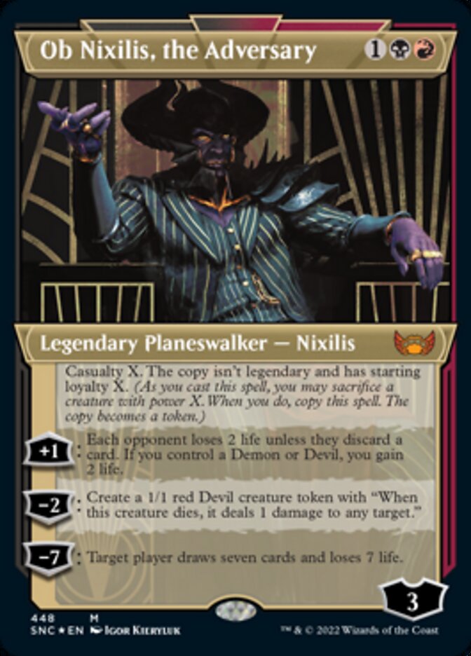 Ob Nixilis, the Adversary (Showcase Art Deco Foil Etched) [Streets of New Capenna] | Galaxy Games LLC