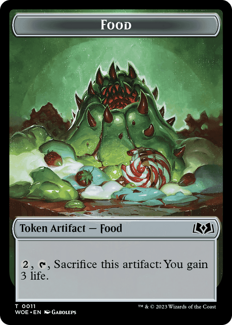 Faerie // Food (0011) Double-Sided Token [Wilds of Eldraine Tokens] | Galaxy Games LLC