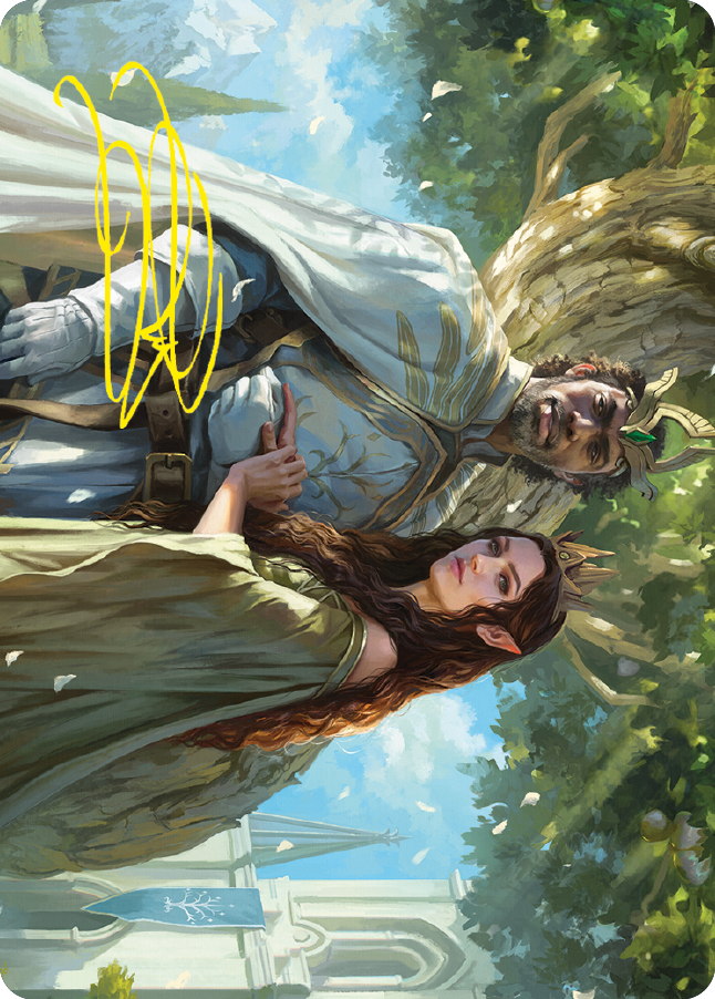 Aragorn and Arwen, Wed Art Card (Gold-Stamped Signature) [The Lord of the Rings: Tales of Middle-earth Art Series] | Galaxy Games LLC