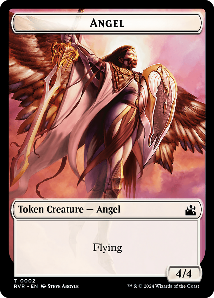 Elf Knight // Angel (0002) Double-Sided Token [Ravnica Remastered Tokens] | Galaxy Games LLC