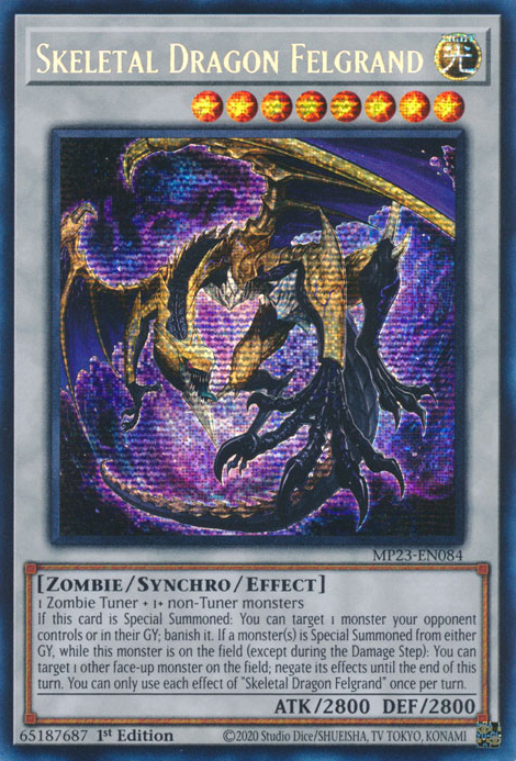 Skeletal Dragon Felgrand [MP23-EN084] Prismatic Secret Rare | Galaxy Games LLC