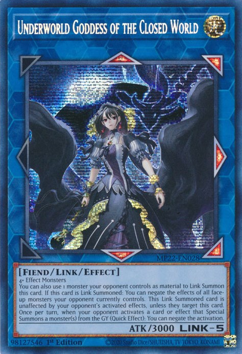 Underworld Goddess of the Closed World [MP22-EN028] Prismatic Secret Rare | Galaxy Games LLC