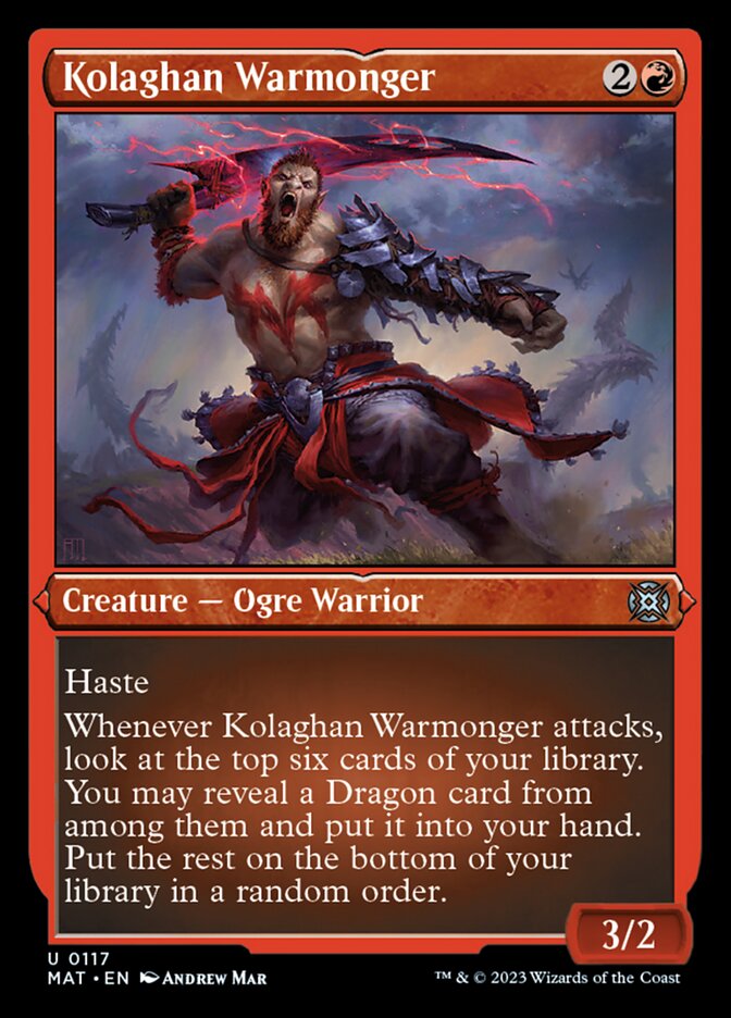 Kolaghan Warmonger (Foil Etched) [March of the Machine: The Aftermath] | Galaxy Games LLC