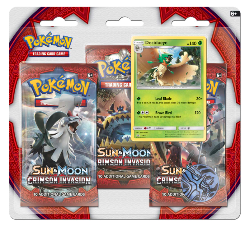 Sun & Moon: Crimson Invasion - 3-Pack Blister (Decidueye) | Galaxy Games LLC