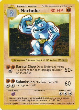 Machoke (34/102) [Base Set Shadowless Unlimited] | Galaxy Games LLC