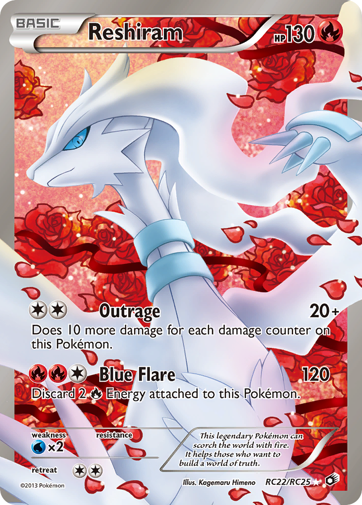 Pokemon Legendary Treasures Radiant Collection Reshiram RC22 Pokemon Legendary Treasures Radiant Collection Reshiram RC22