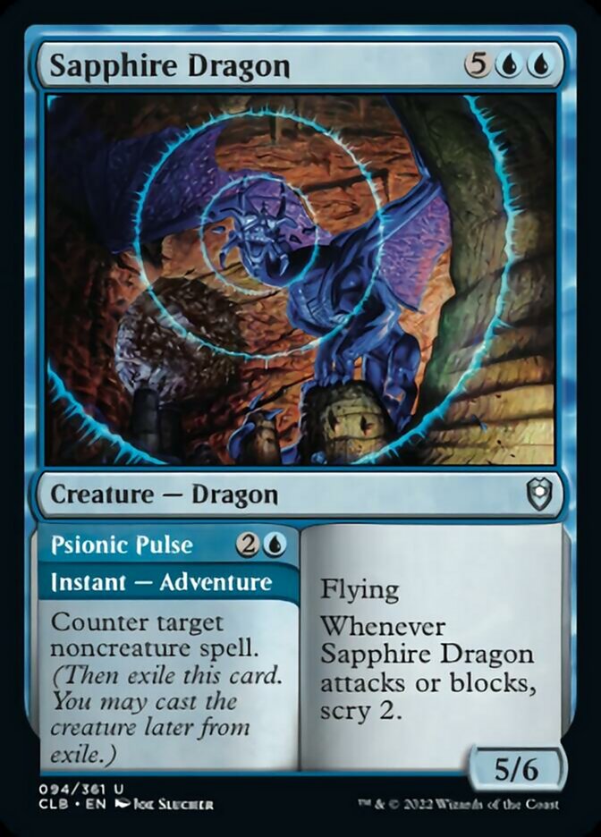 Sapphire Dragon // Psionic Pulse [Commander Legends: Battle for Baldur's Gate] | Galaxy Games LLC