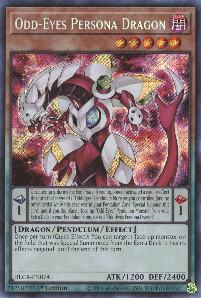 Odd-Eyes Persona Dragon [BLCR-EN074] Secret Rare | Galaxy Games LLC