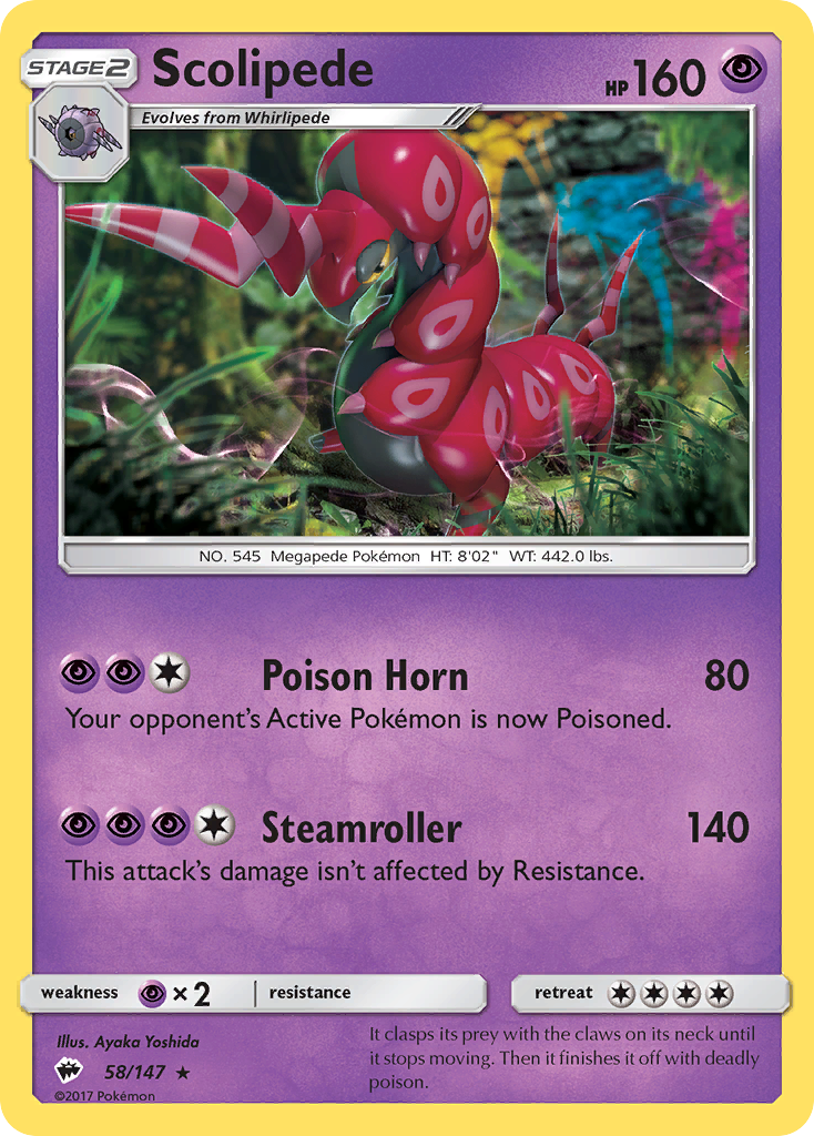 Scolipede (58/147) [Sun & Moon: Burning Shadows] | Galaxy Games LLC