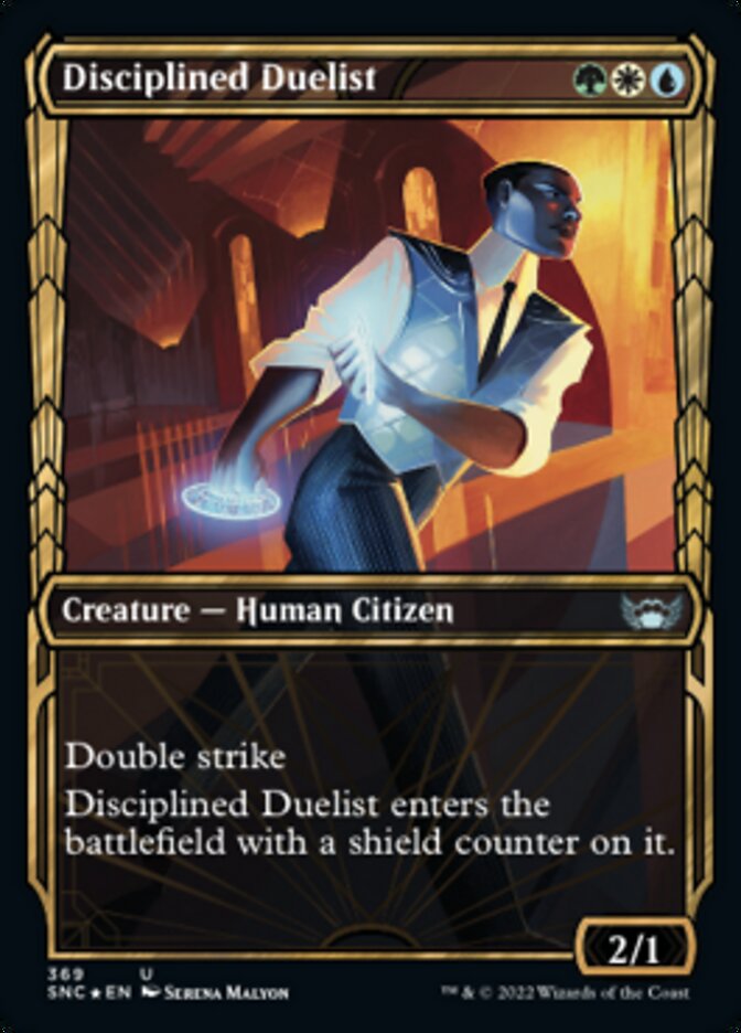 Disciplined Duelist (Showcase Golden Age Gilded Foil) [Streets of New Capenna] | Galaxy Games LLC