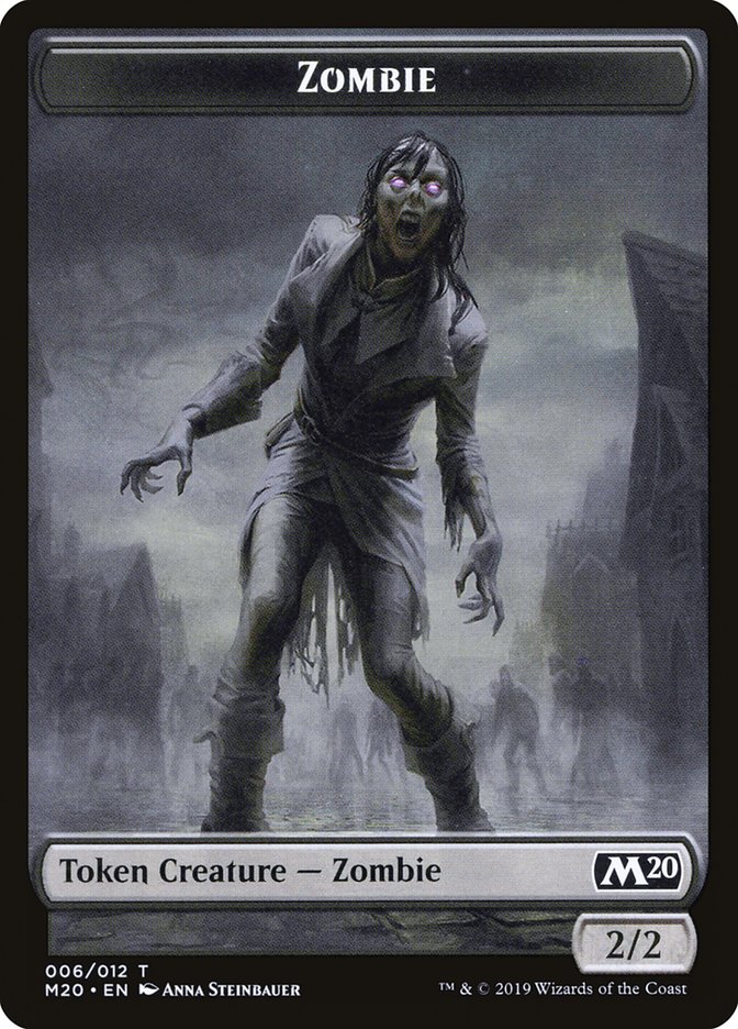 Zombie Token [Core Set 2020 Tokens] | Galaxy Games LLC