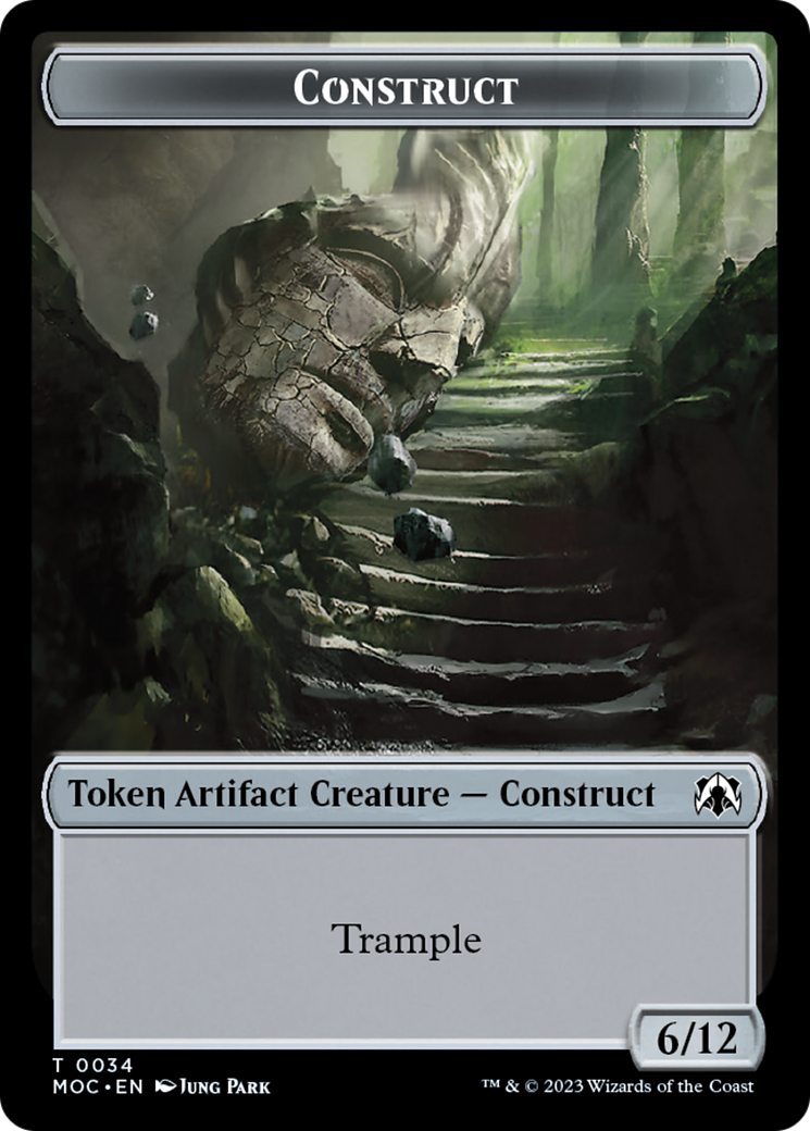 Phyrexian Golem // Construct Double-Sided Token [March of the Machine Commander Tokens] | Galaxy Games LLC