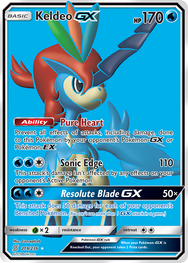 Keldeo GX (219/236) [Sun & Moon: Unified Minds] | Galaxy Games LLC