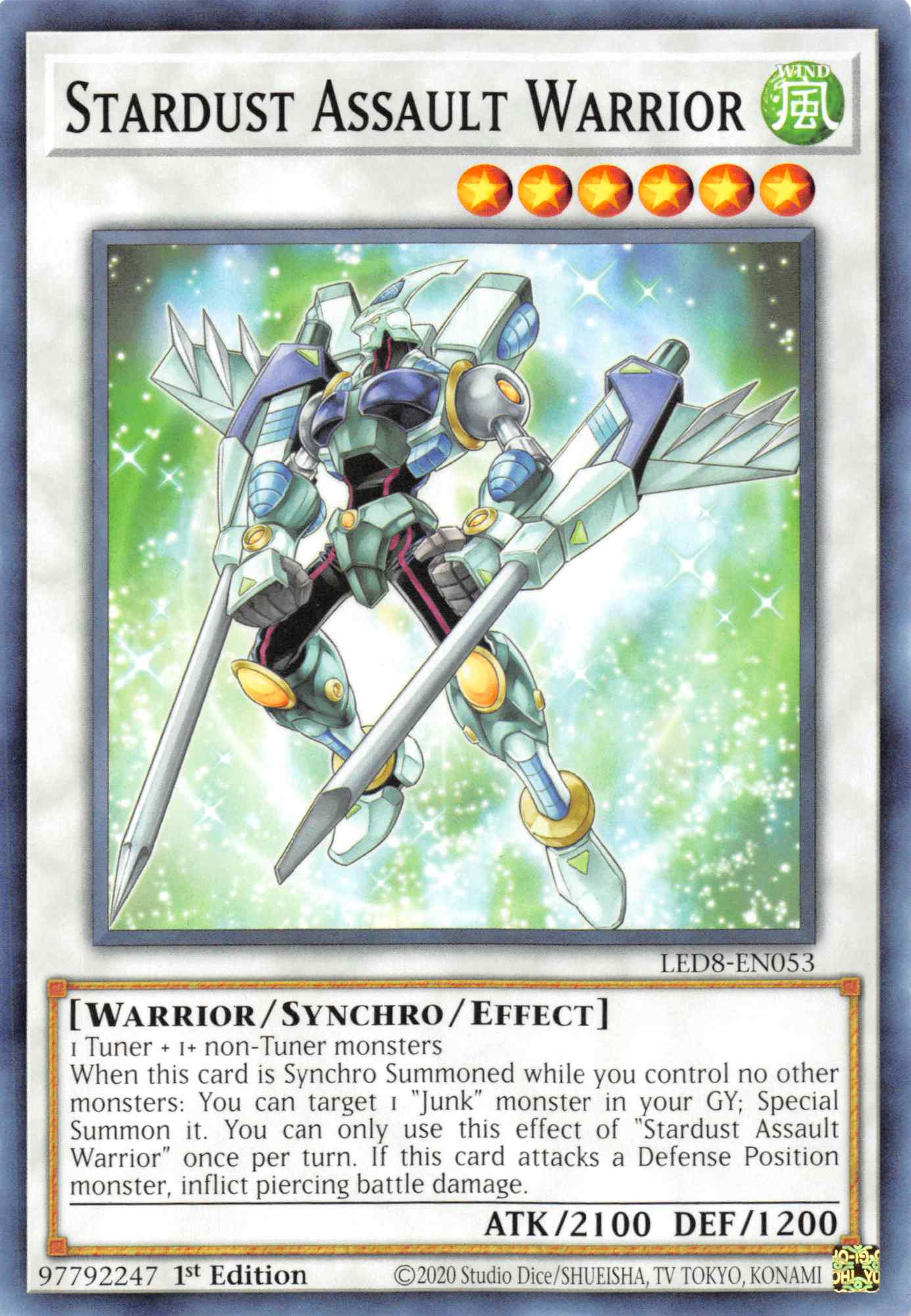 Stardust Assault Warrior [LED8-EN053] Common | Galaxy Games LLC