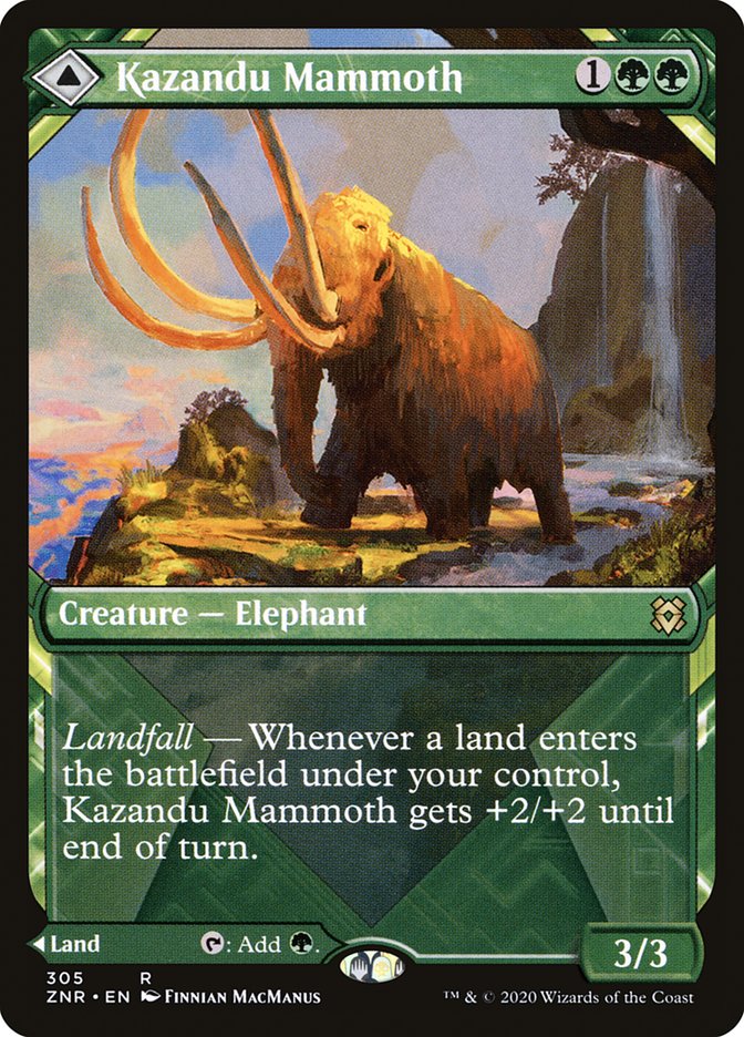 Kazandu Mammoth // Kazandu Valley (Showcase) [Zendikar Rising] | Galaxy Games LLC