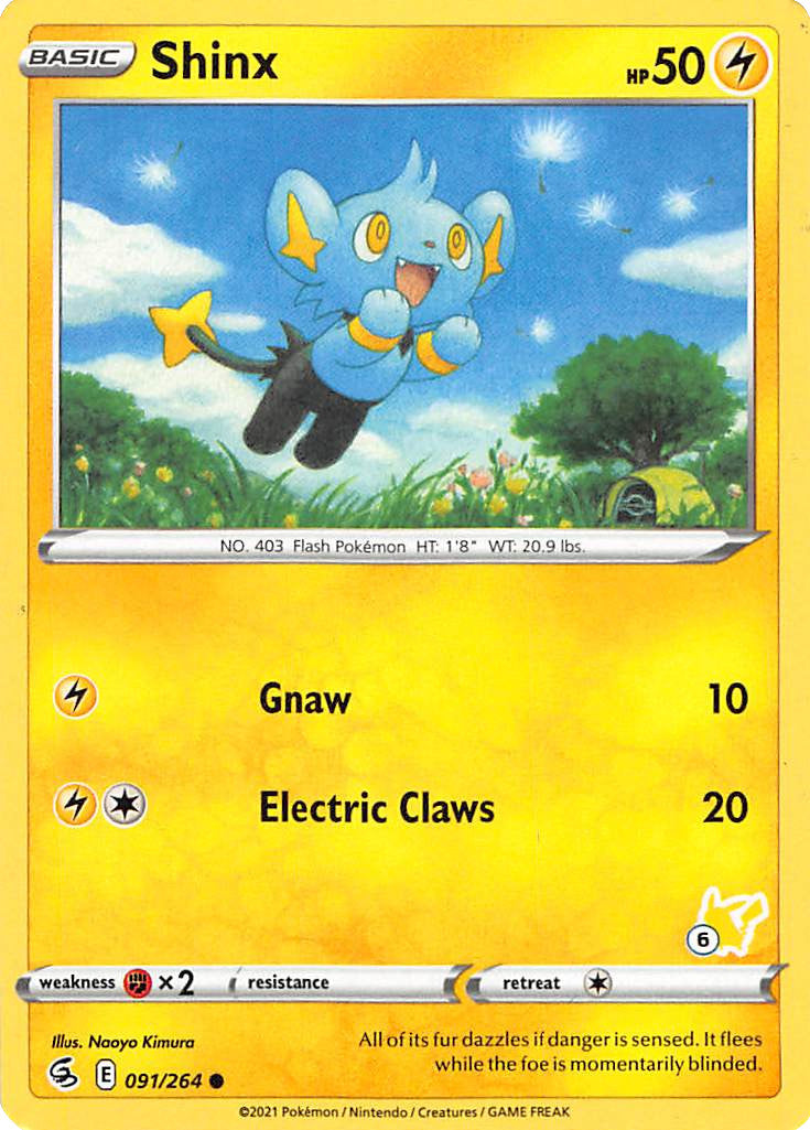 Shinx (091/264) (Pikachu Stamp #6) [Battle Academy 2022] | Galaxy Games LLC