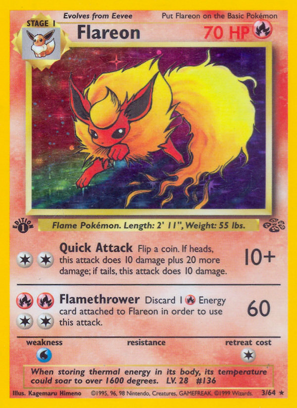 Flareon (3/64) [Jungle 1st Edition] | Galaxy Games LLC