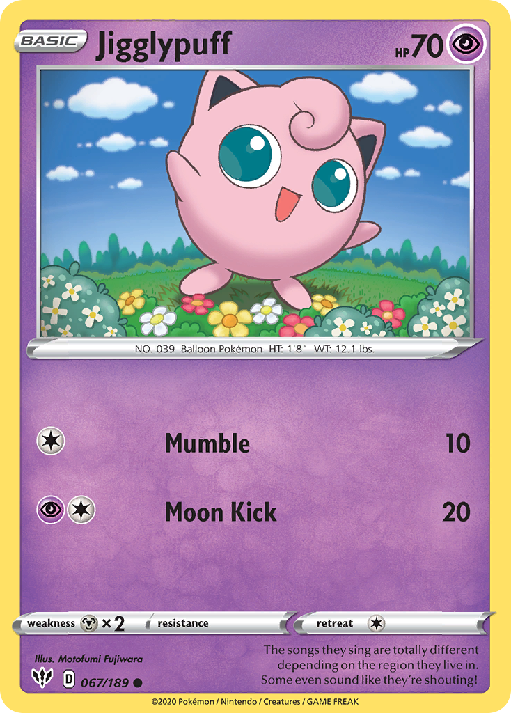 Jigglypuff (067/189) [Sword & Shield: Darkness Ablaze] | Galaxy Games LLC