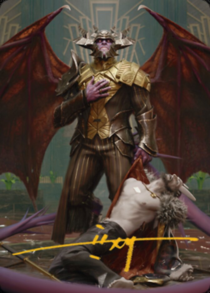 Ob Nixilis, the Adversary 1 Art Card (Gold-Stamped Signature) [Streets of New Capenna Art Series] | Galaxy Games LLC