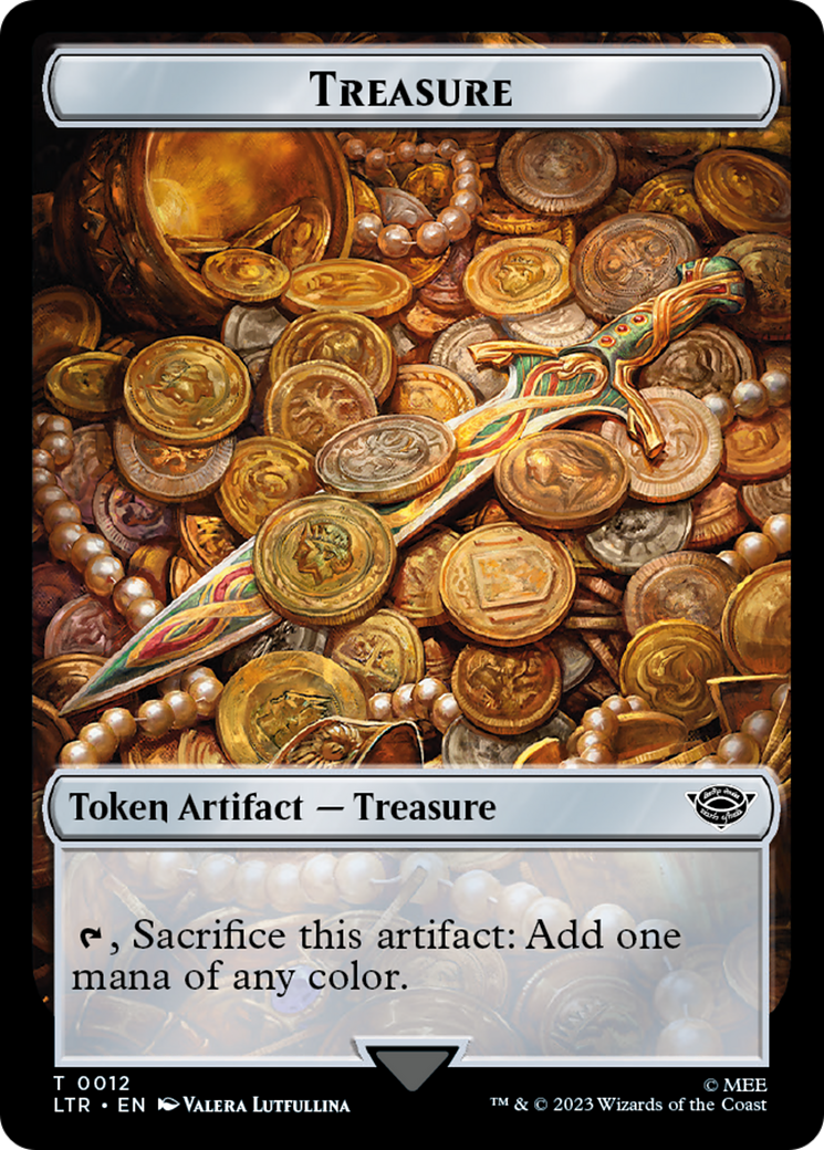 Treasure // Wraith Double-Sided Token [The Lord of the Rings: Tales of Middle-Earth Commander Tokens] | Galaxy Games LLC