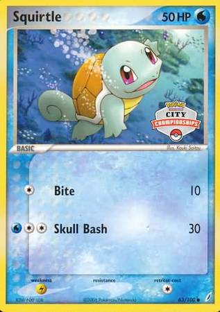 Squirtle (63/100) (City Championship Promo) [EX: Crystal Guardians] | Galaxy Games LLC