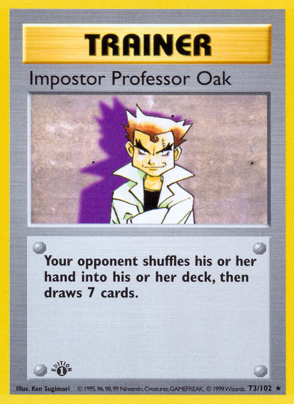 Impostor Professor Oak (73/102) (Shadowless) [Base Set 1st Edition] | Galaxy Games LLC