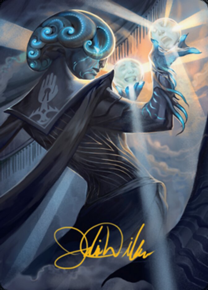 Queza, Augur of Agonies Art Card (Gold-Stamped Signature) [Streets of New Capenna Art Series] | Galaxy Games LLC