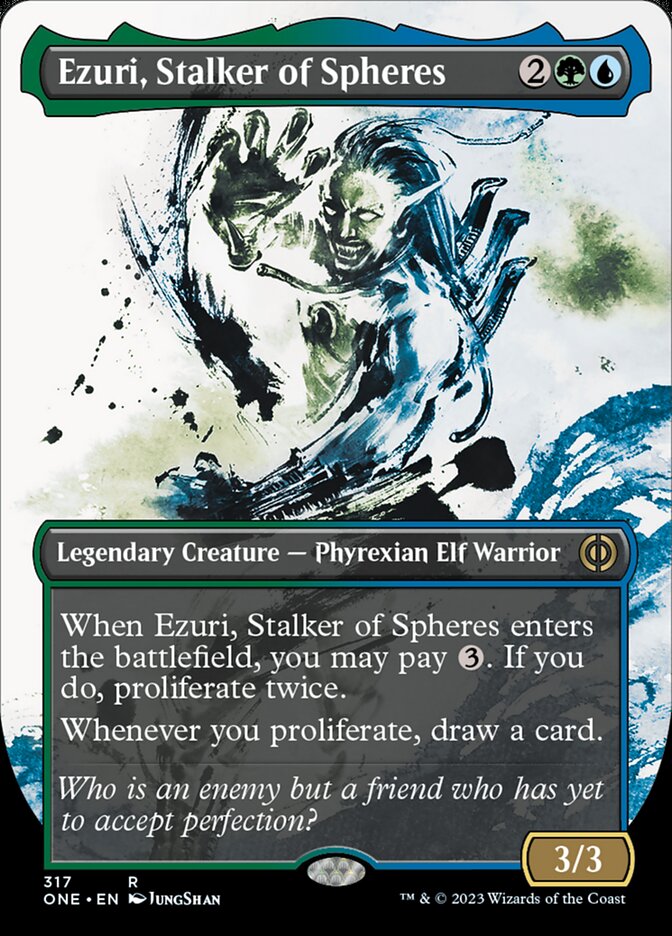 Ezuri, Stalker of Spheres (Borderless Ichor) [Phyrexia: All Will Be One] | Galaxy Games LLC