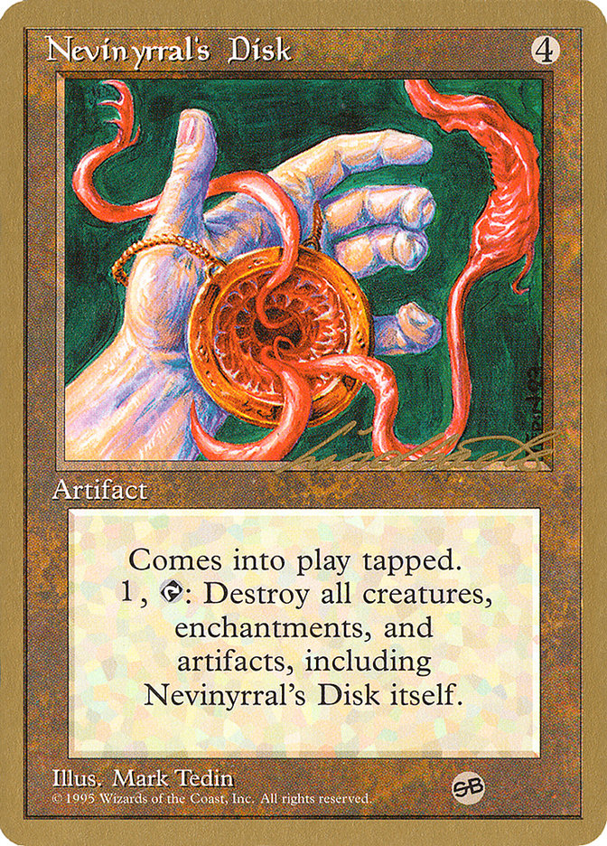 Nevinyrral's Disk (Leon Lindback) (SB) [Pro Tour Collector Set] | Galaxy Games LLC