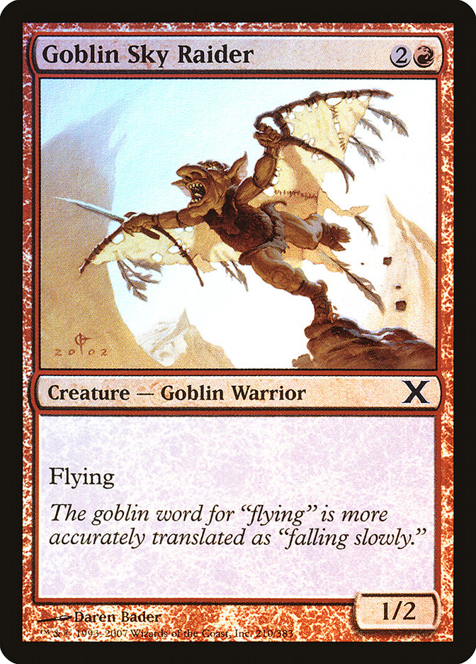 Goblin Sky Raider (Premium Foil) [Tenth Edition] | Galaxy Games LLC