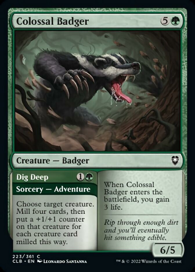 Colossal Badger // Dig Deep [Commander Legends: Battle for Baldur's Gate] | Galaxy Games LLC