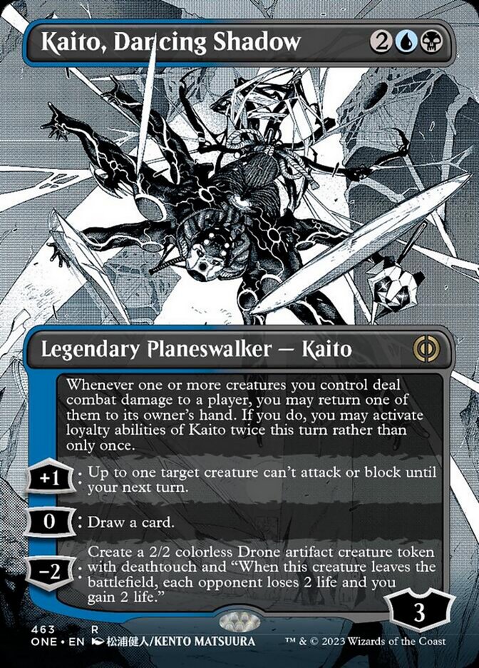 Kaito, Dancing Shadow (Borderless Manga Step-and-Compleat Foil) [Phyrexia: All Will Be One] | Galaxy Games LLC