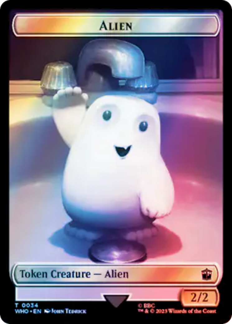 Alien // Clue (0053) Double-Sided Token (Surge Foil) [Doctor Who Tokens] | Galaxy Games LLC
