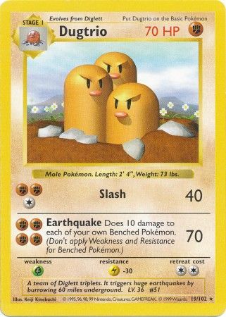 Dugtrio (19/102) [Base Set Shadowless Unlimited] | Galaxy Games LLC