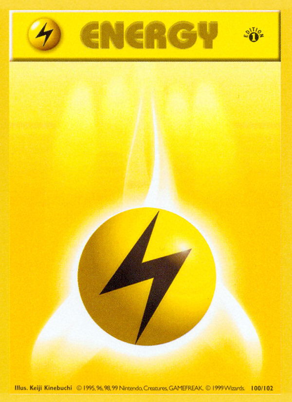 Lightning Energy (100/102) (Shadowless) [Base Set 1st Edition] | Galaxy Games LLC