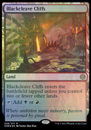 Blackcleave Cliffs [Phyrexia: All Will Be One Prerelease Promos] | Galaxy Games LLC