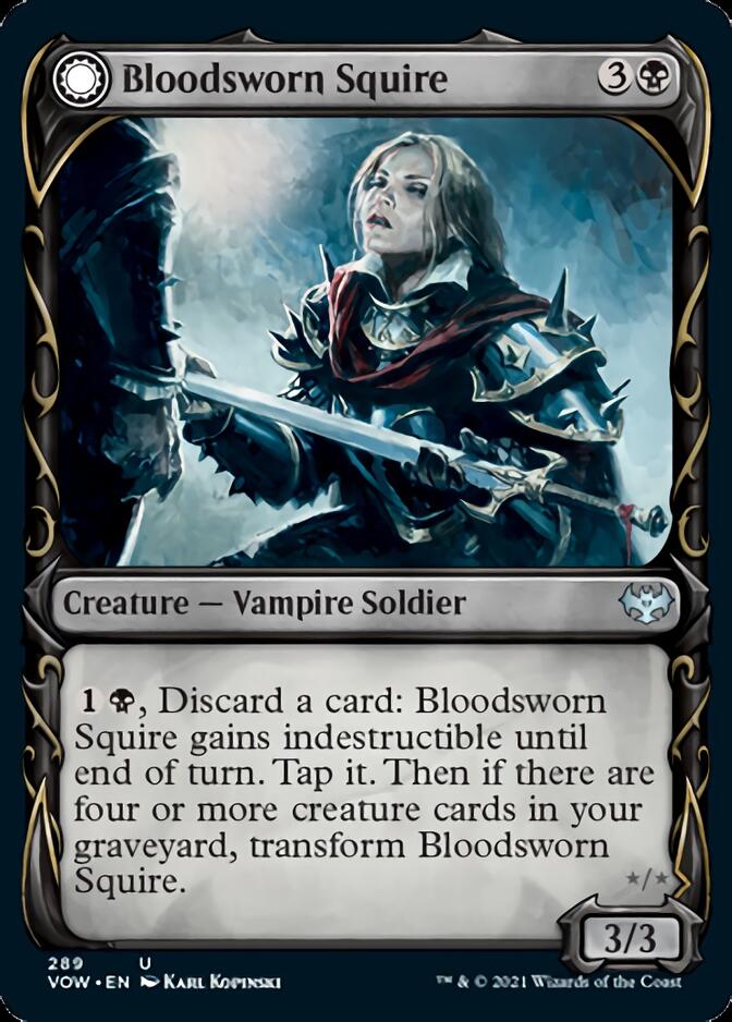 Bloodsworn Squire // Bloodsworn Knight (Showcase Fang Frame) [Innistrad: Crimson Vow] | Galaxy Games LLC