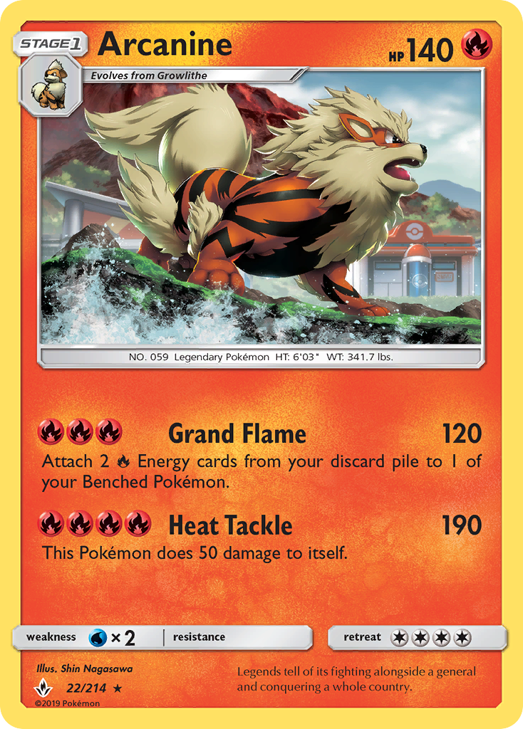 Arcanine (22/214) [Sun & Moon: Unbroken Bonds] | Galaxy Games LLC